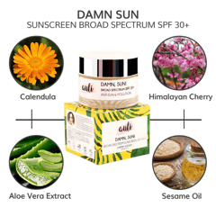Auli First Absorbing Mattifying Sunscreen 30++ - Damn, Sun, Organic  Harmful Chemical Free 60GM