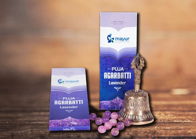 Mayur Puja Agarbatti (Lavender, 4pc Pack)