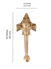 Brass Ganesha Door Handle (10.6")