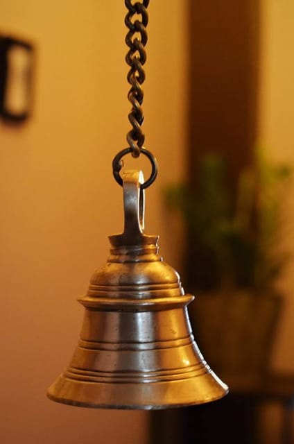 Brass Hanging Mandir Bell (3.9")