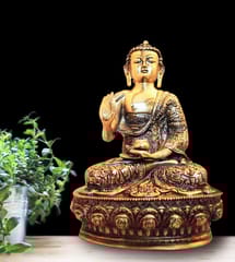 Brass Colourful Blessing Buddha (12")