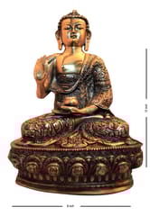 Brass Colourful Blessing Buddha (12")