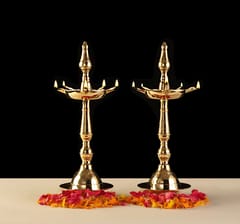 Brass Panch Deepak (Set of 2)