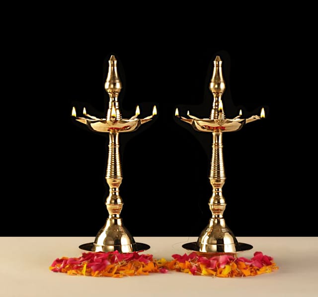 Brass Panch Deepak (Set of 2)