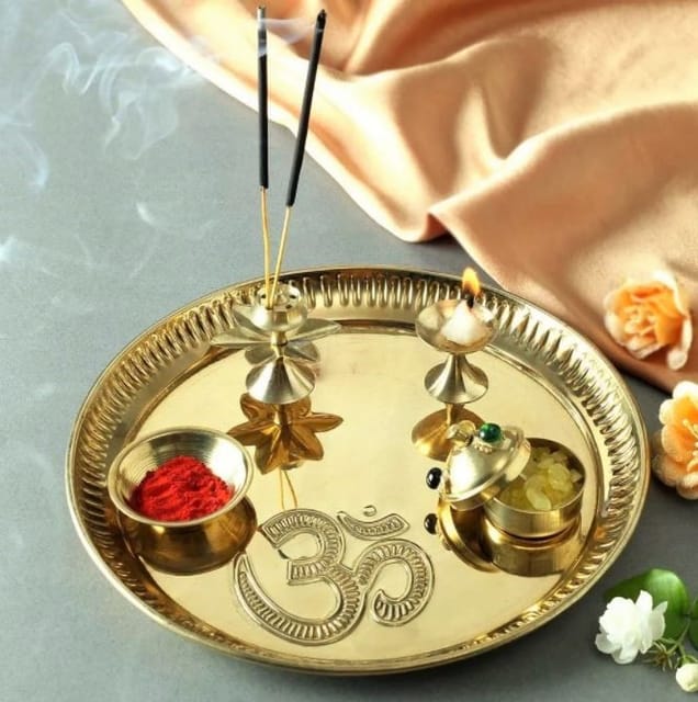 Brass Puja Thali Set (11")