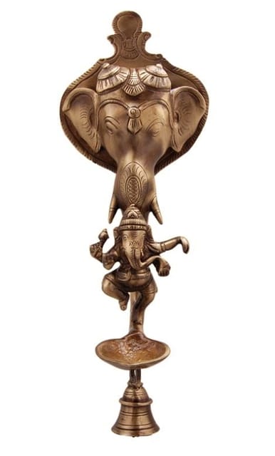 Brass Ganesha Wall Hanging Deepak (10")