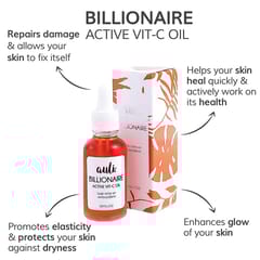Auli Billionaire Vitamin C Antioxidant Rich Damage Repair Anti-Ageing and Anti-Pigmentation Facial Oil for Normal to Dry and Combination Skin Type - 30ML