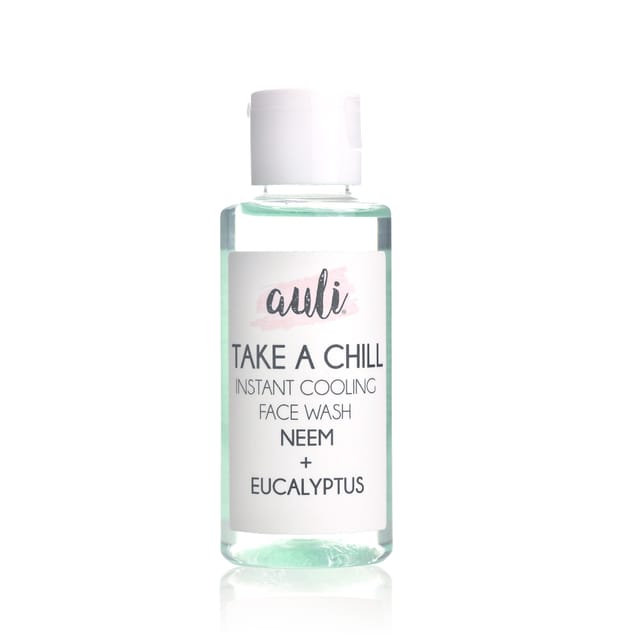 Auli Take A Chill Cooling Refreshing Rejuvenating Oil and Sweat Control Tan Removing Pore Cleansing Mild Soap Free Face Wash for All Skin Types - 100ml