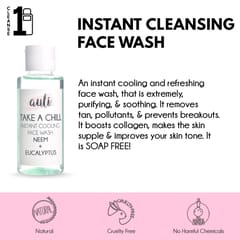 Auli Take A Chill Cooling Refreshing Rejuvenating Oil and Sweat Control Tan Removing Pore Cleansing Mild Soap Free Face Wash for All Skin Types - 100ml
