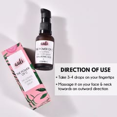 Auli Power Of C Vitamin C & Hyaluronic Acid Anti Pigmentation Skin Glowing Paraben Free Serum for Face - 30ml