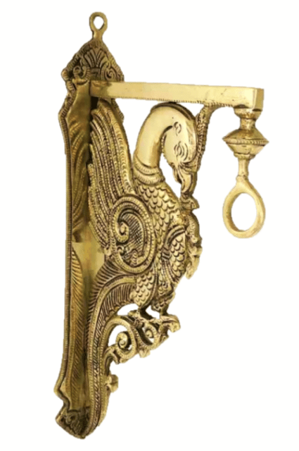 Brass Peacock Wall Mount Bracket (12.5 inch)