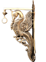 Brass Peacock Wall Mount Bracket (12.5 inch)