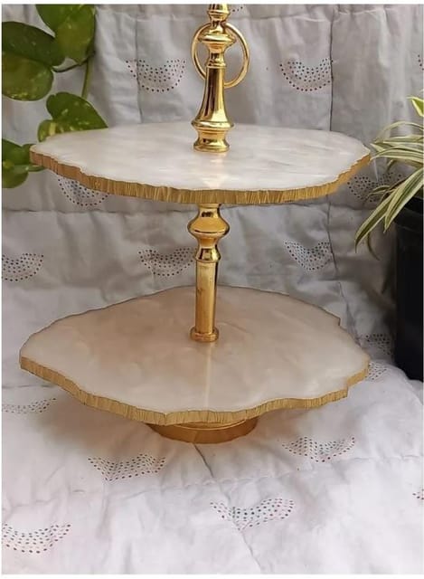 2 Tier Dessert Stand White Colour (16 inches )