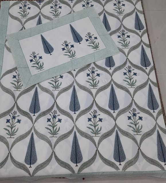 Pure Cotton Kingsize Double Bedsheet Handblock Jaipur Print