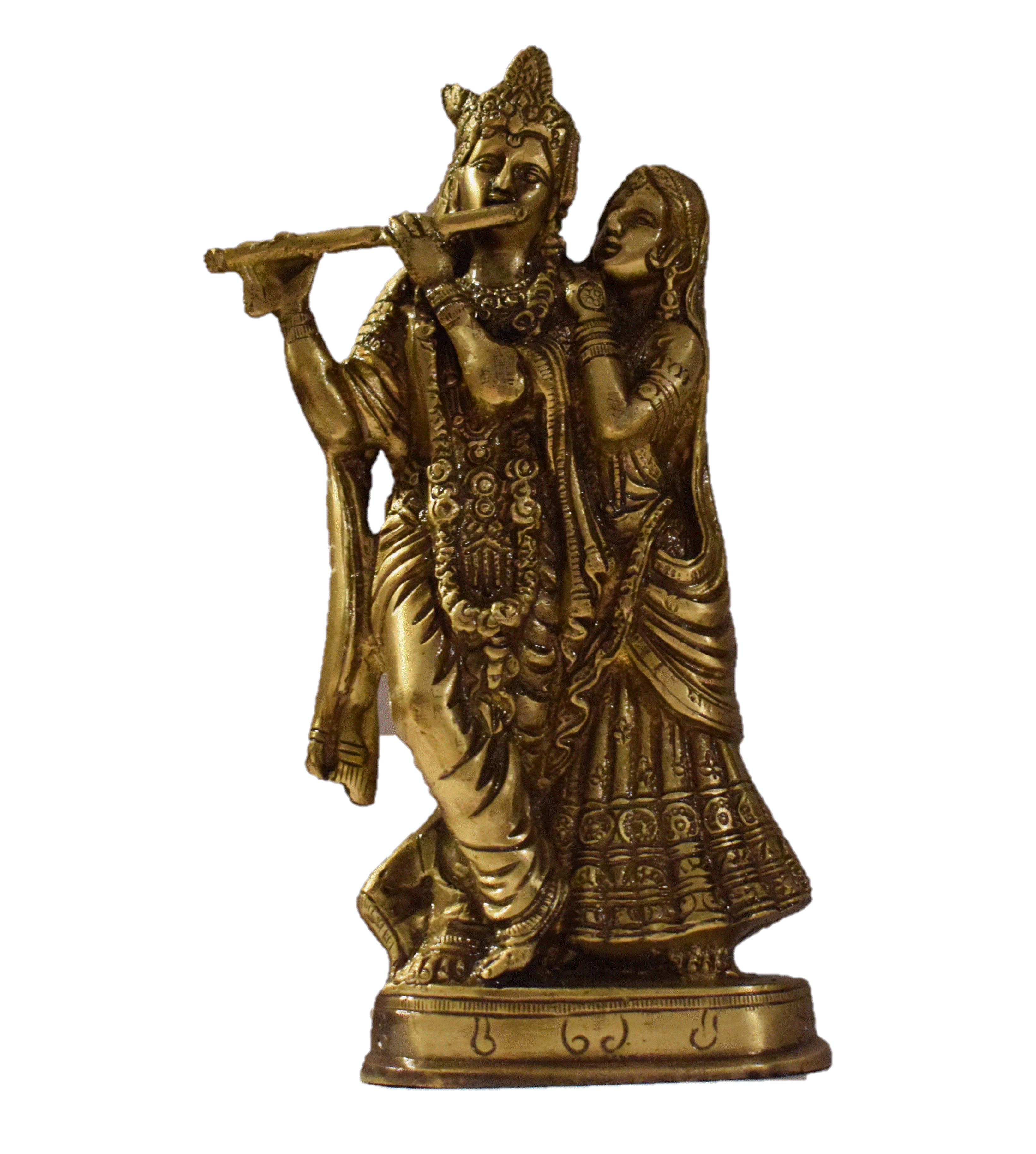 Brass Radha Krishna Statue  (8.5")